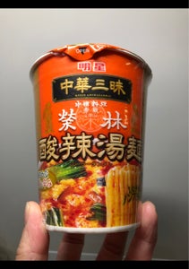 明星　中華三昧　赤坂榮林　酸辣湯麺　タテ型　６６ｇのレビュー画像