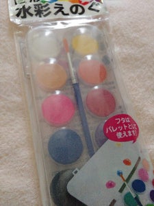 日本パール加工　固形水彩えのぐ　筆付　１２色の商品写真