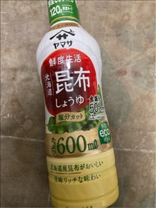 鮮度生活　北海道昆布しょうゆ塩分カット　６００ｍｌの商品写真