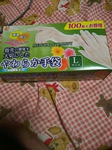 金石 やわらか手袋 ビニール素材 L 100枚