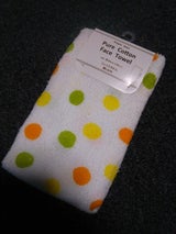 プラスワン プリントフェイスタオル 水玉