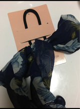 田上 ポニーリボン 花柄 1P