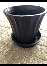 服部 ピエーガ4号中鉢受皿付 こげ茶