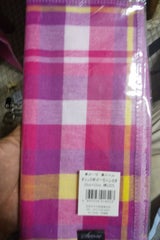 ハヤシ チェック柄ガーゼハンカチ 1枚