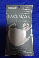 洗えるフェイスマスク ダークグレー 3枚