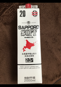 札幌酒精　サッポロソフト　２０度　紙パック　２Ｌのレビュー画像
