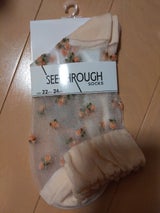 泉州 シースルーソックス 花柄 1足