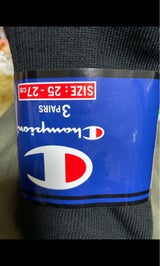 QレングスソックスM BK 3P CMSCH202