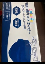 世人商事 カラフル不織布3層マスクネイビー 50枚