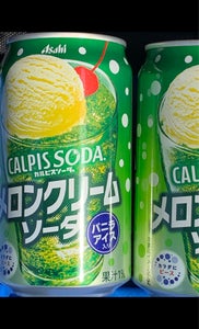カルピスソーダメロンクリームソーダ　缶　３５０ｍｌの商品写真