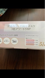 世人商事 淡色カラー不織布マスク3色 51枚