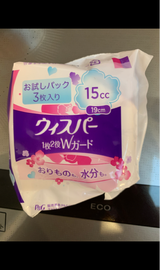 ウィスパー 1枚2役Wガード15ccお試しP 3枚