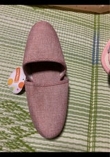 武田 リビングスリッパ麻風無地 1P