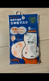 ミッフィー 幼児用立体マスク 5枚