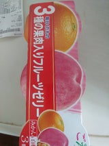 3種の果肉入フルーツゼリーみかん白桃ミックス 3個