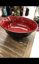 KATU ラーメン鉢黒内朱18.5cm 1P