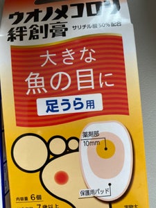 ハピコム　ウオノメコロリ絆創膏足うら用　６個