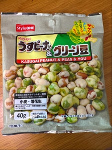 春日井製菓　Ｓ１うすピーナ＆グリーン豆　４０ｇの商品写真