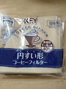 キーコーヒー　円すい形コーヒーフィルター　４０枚の商品写真