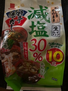 サンジルシ　即席減塩料亭赤だし　袋　１０食の商品写真