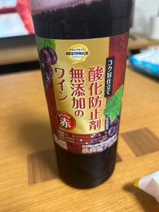 トップバリュ 酸化防止剤無添加 赤 720ml