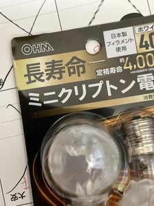 オーム電機 ミニクリプトン電球40W 2個