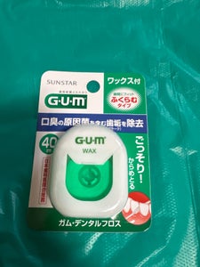 GUM デンタルフロス WAXふくらむ 40m