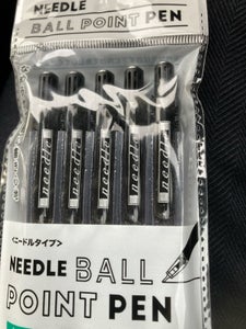 日本パール ニードルボールペン黒 5P