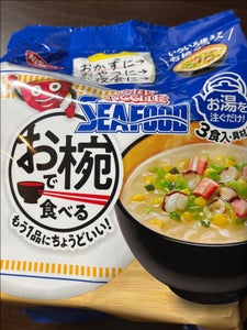 お椀で食べるカップヌードルシーフード3食 102g