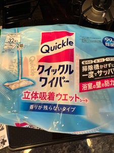 クイックルワイパー 立体吸着ウエットシート 32枚