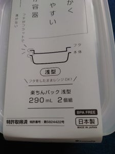 楽ちんパック浅型290ml CWH 2P