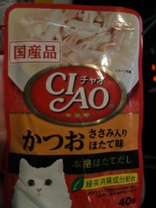 CIAO かつおささみ入り ほたて味 パウチ40g