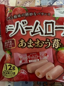ブルボン ミニバームロールあまおう苺 112g
