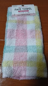オカザキ フェイスタオル チェック 30×70