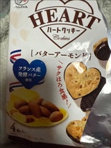 不二家 ハートクッキーバターアーモンド 4枚