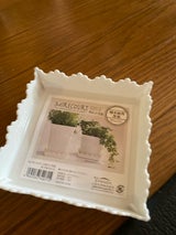 山田 ミルクール角ポット受皿 オフホワイト