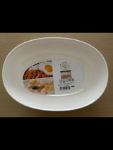 ナカヤ化学産業 レンジだ円深皿 白
