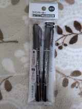 サンノート 油性ツインマーカー細書き黒 2本