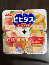 ビヒダスヨーグルト 白桃+黄桃4ポット 300g